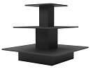 Black 3 Tier Square Display Table