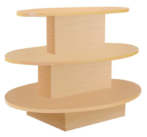 3-Tier Oval Display Table
