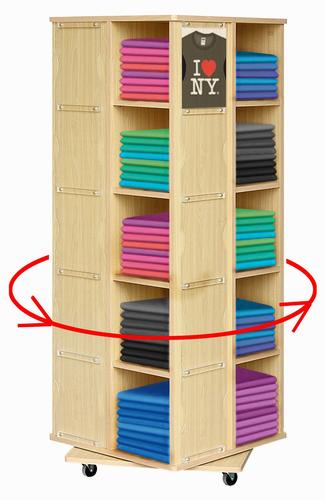 Rolling Tee Shirt Display Fixture