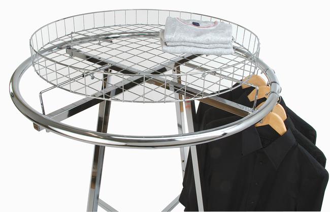 Rack topper shelf for chrome round racks