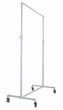 Adjustable Height 42 inch Pipe Rolling Rack - White