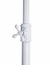 White Pipe Rolling Rack Height Adjustment