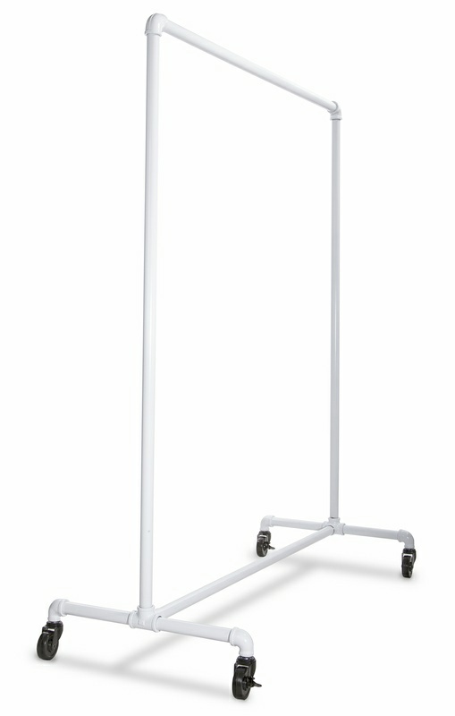 White Pipe Frame Rolling Rack