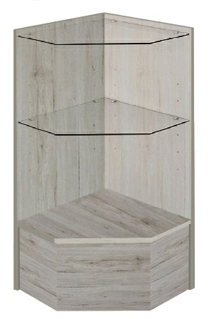 Pentagon Corner Showcase - Barnwood