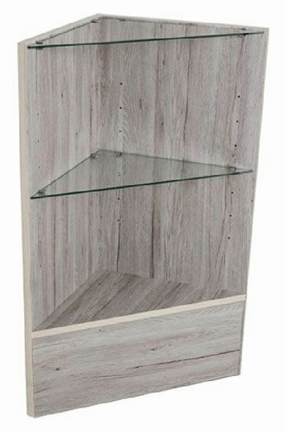 Triangle Corner Showcase - Barnwood