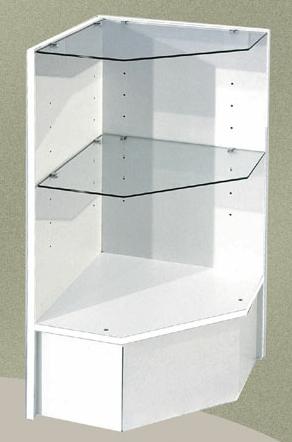 White Pentagon Corner Showcase