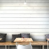 Whitewash Wood Textured Slatwall